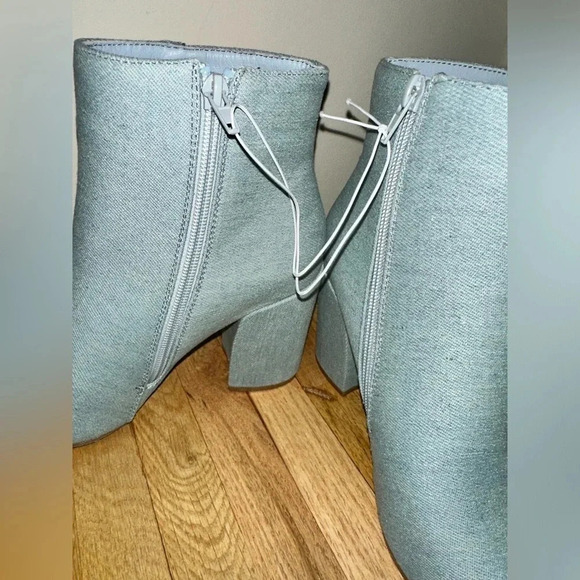 Womens Ankle Block Mid High Denim Boots - Sz 7.5 - NWOB - Picture 6 of 9